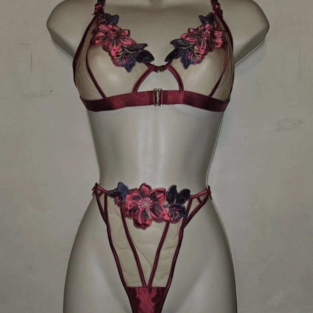 Honey Birdette Marymay Bralette and Thong Set size XL NWT